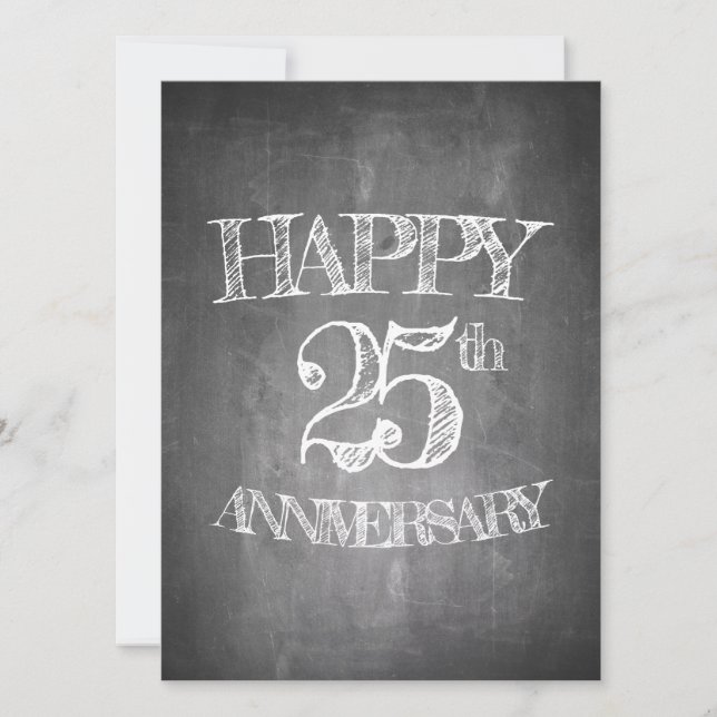 Happy 25th anniversary on chalk board (Front)
