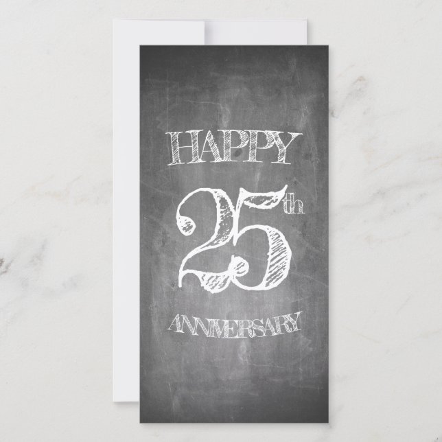 Happy 25th anniversary on chalk board (Front)
