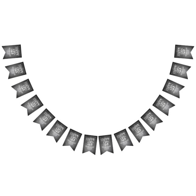 Happy 25th anniversary on chalk board bunting  (All)