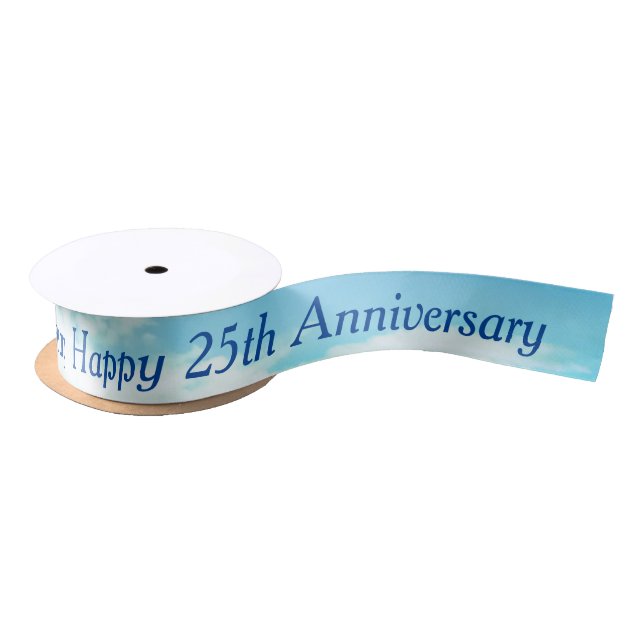 Happy 25th anniversary ribbon by dalDesignNZ Satin Ribbon (Spool)