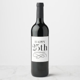 Happy 25th Anniversary Wine Label
