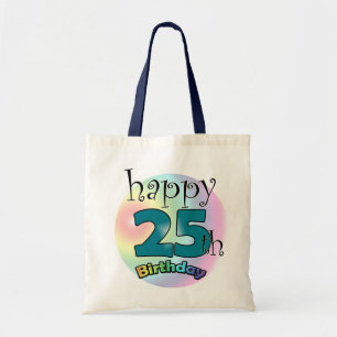 Happy 25th Birthday (blauw) Tote Bag