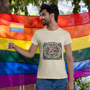 Happy 25th Birthday Floral Stars Mens' T-Shirt