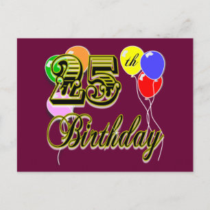 Happy 25th Birthday Merchandise Postcard
