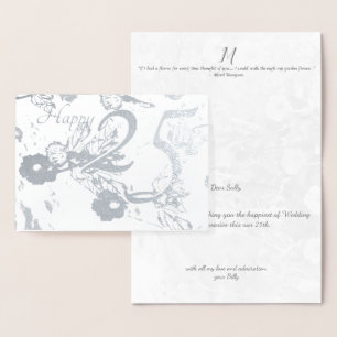 Happy 25th Silver Wedding Anniversary Foil Card