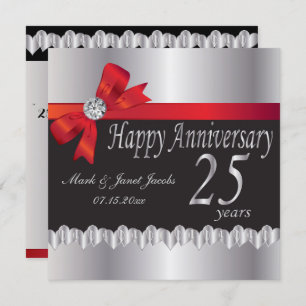 Happy 25th Silver Wedding Anniversary Invitation