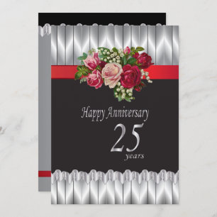 Happy 25th Silver Wedding Anniversary Invitation