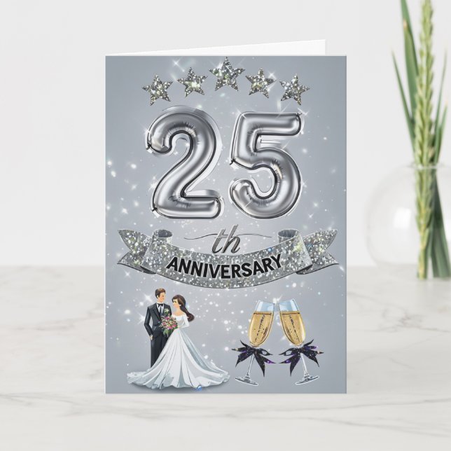 Happy 25th Wedding Anniversary Card (Front)