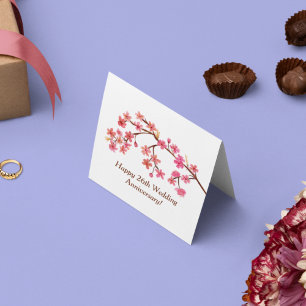 Happy 26th  Anniversary Watercolor Blossoms Cherry Card