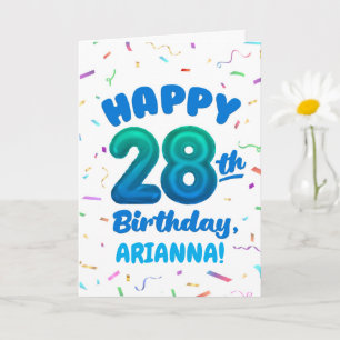 Happy 28th Birthday Card with Custom Name