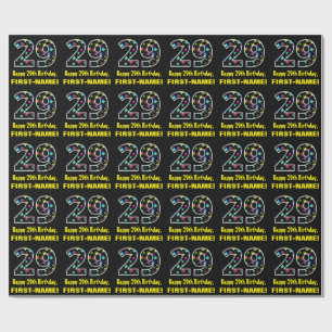 Happy 29th Birthday, Fun Colourful Stars Pattern 2 Wrapping Paper