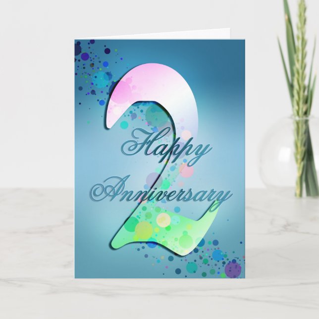 Happy 2nd Anniversary  (anniversary card) Card (Front)