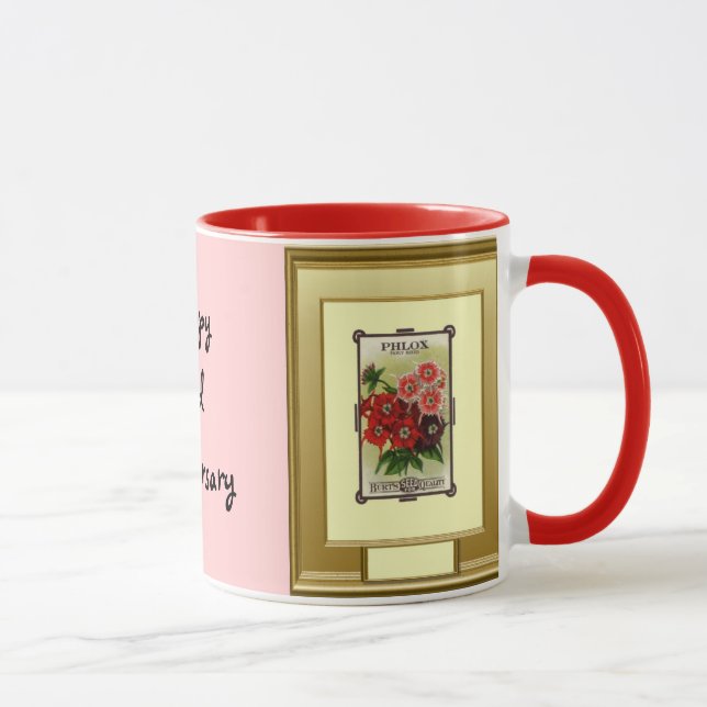 Happy 2nd Anniversary, Pink Phlox Mug (Right)