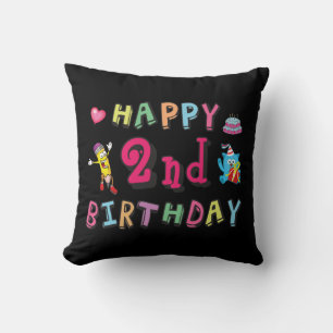 Happy 2nd Birthday. 2 year b-day. Cushion