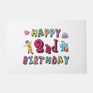 Happy 2nd Birthday. 2 year b-day. Doormat