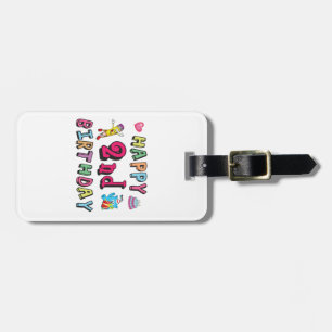 Happy 2nd Birthday. 2 year b-day. Luggage Tag