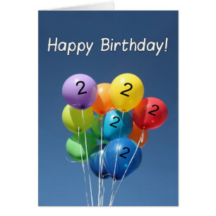 Happy 2nd Birthday Coloured Balloons in a blue Sky