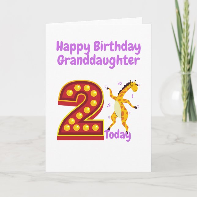 Happy 2nd Birthday Granddaughter Card (Front)