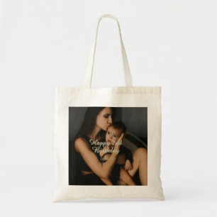 Happy 2nd birthday kids baby mother yellow gray na tote bag