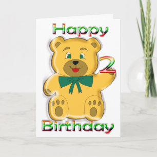Happy 2nd Birthday Teddy Bear Card