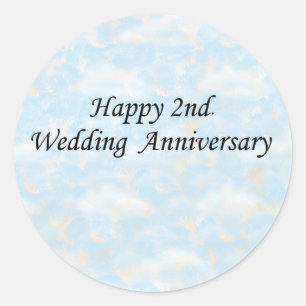 Happy 2nd. Wedding Anniversary Classic Round Sticker