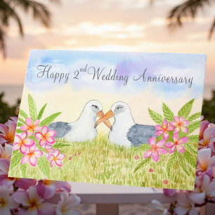 Happy 2nd Wedding Anniversary  Laysan Albatross Card