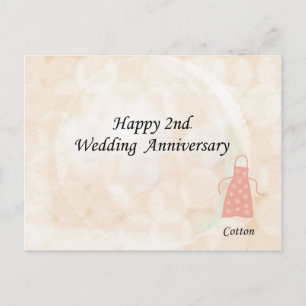 Happy 2nd. Wedding Anniversary Postcard