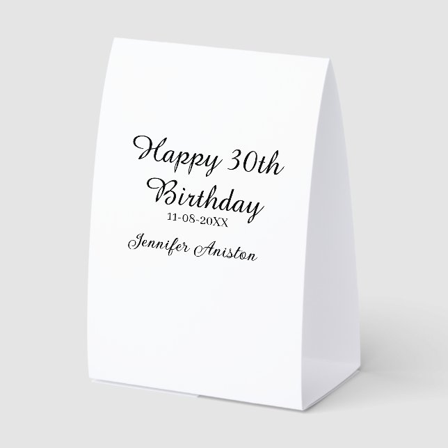 Happy 30th birthday add name date stylish simple  (Front)