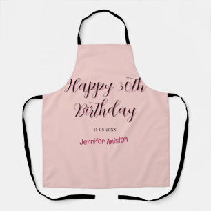 Happy 30th birthday add name date stylish simple  apron
