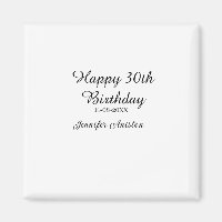 Happy 30th birthday add name date stylish simple