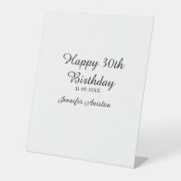 Happy 30th birthday add name date stylish simple