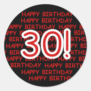Happy 30th Birthday Classic Round Sticker