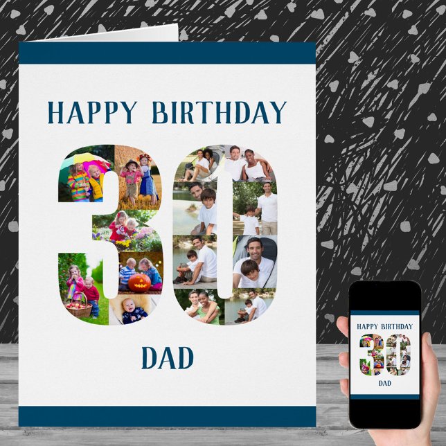 Happy 30th Birthday Dad Number 30 Photo Collage (Creator Uploaded)