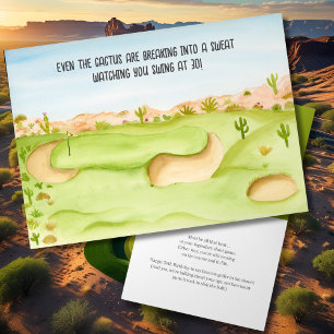 Happy 30th Birthday Desert Golf Course Watercolor Card