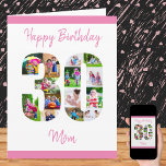 Happy 30th Birthday Mum 30 Number Photo Collage Card<br><div class="desc">Say Happy 30th Birthday Mum with a unique birthday card and your own custom photo collage. This birthday card for mum has feminine script typography in pink and simply styling in order to focus on your pictures in the number 30. The template is set up for you to edit Happy...</div>