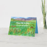 Happy 30th Birthday Nephew Cows In Pasture Card<br><div class="desc">A age specific happy birthday card decorated with three cows in a green pasture with a rickety fence that is falling down,  rolling green hills,  and purple mountains in the distance illustrated with watercolor.</div>