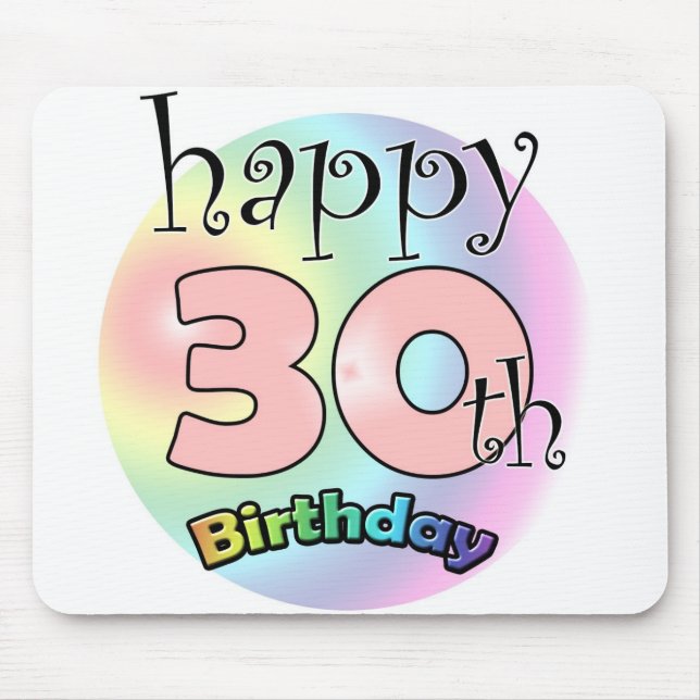 Happy 30th birthday (roze) mouse pad (Front)