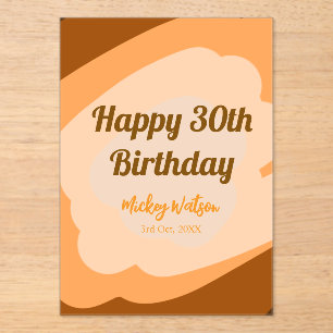 Happy 30th birthday rustic wooden Halloween fall b Acrylic Invitations