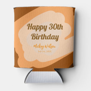 Happy 30th birthday rustic wooden Halloween fall b Can Cooler