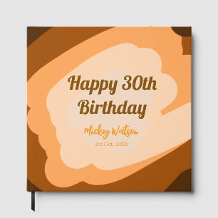 Happy 30th birthday rustic wooden Halloween fall b Guest Book