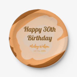 Happy 30th birthday rustic wooden Halloween fall b Paper Plate