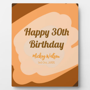 Happy 30th birthday rustic wooden Halloween fall b Plaque