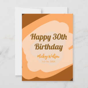 Happy 30th birthday rustic wooden Halloween fall b Postcard