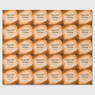 Happy 30th birthday rustic wooden Halloween fall b Wrapping Paper