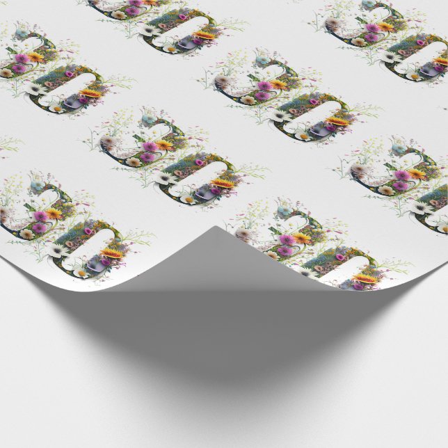Happy 30th Birthday Wildflowers Happy Birthday Wrapping Paper (Corner)