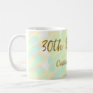 Happy 30th birthday yellow orange watercolor moder coffee mug