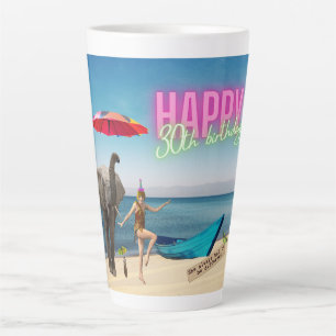 Happy 30th Fun & Funky Birthday  Latte Mug