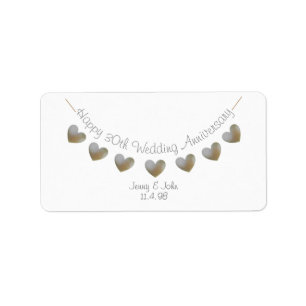 Happy 30th Wedding Anniversary pearl label