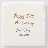 Happy 30th wedding anniversary royal blue golden s