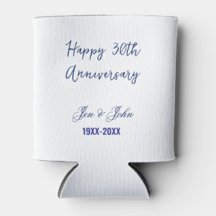 Happy 30th wedding anniversary royal blue trendy m can cooler